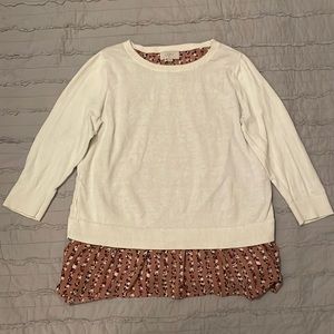 💚3/$24 Loft Split-Back Top with Floral Lining